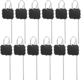 Merkloos / Sans marque Zwarte tuinetiketten van leisteen, 20 stuks, C-vormige stokjes, weerbestendig, voor potten en buitenplanten, markeringen voor identificatie en organisatie.