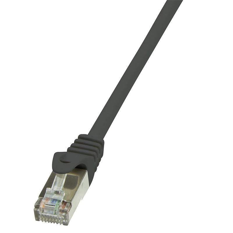 LogiLink RJ45 Netwerk Aansluitkabel CAT 5e F/UTP 0.50 m Zwart Snagless