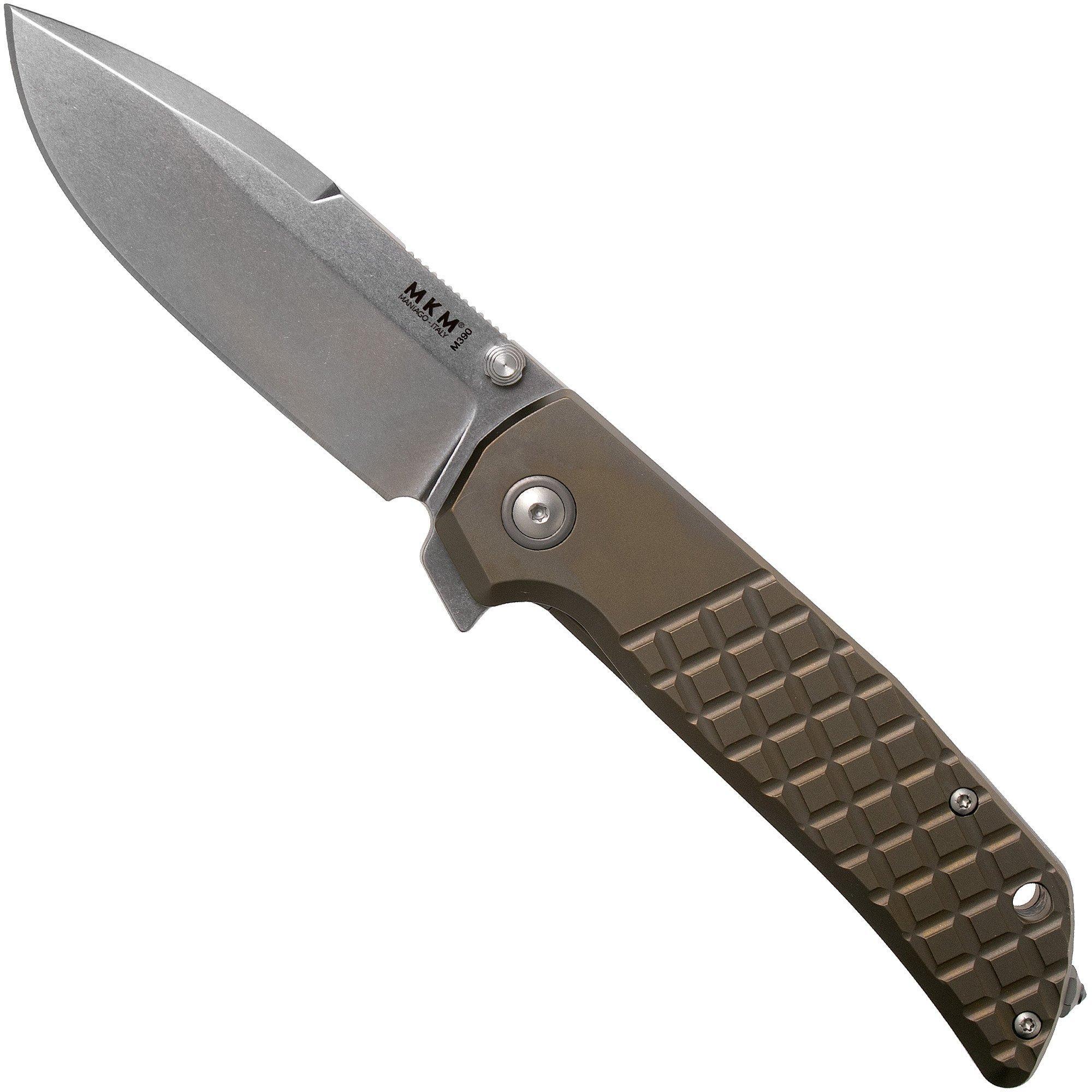 MKM Knives MKM Maximo MM-TBR Bronze Anodized Titanium zakmes, Bob Terzuola design