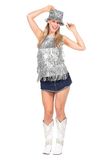 Wilbers Party Top Zilver Metallic Franjes Pailletten Dames - Maat L/XL