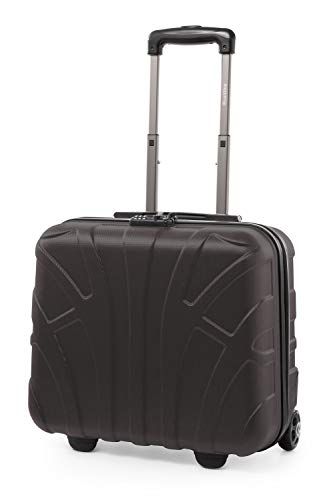 Suitline Pilotenkoffer handbagage harde koffer 2 rollen business trolley, TSA, ABS mat titanium