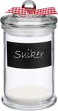 Secret de Gourmet Kruidenpotjes/voorraadpotjes met krijtvlak - 3x stuks - 350 ml - glas