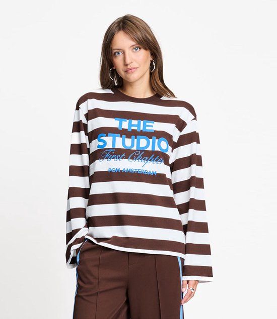 POM Amsterdam Longsleeve Joy Striped Brown White