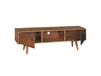 FineBuy meuble TV REPA 140 cm bois massif Sheesham style champêtre 2 portes & compartiment, meuble HiFi 4 pieds, commode TV vintage