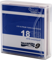 Overland-Tandberg TANDBERG LTO-9 DATA CARTRIDGE 18/45TB UNLABELED WITH CASE 1PCS