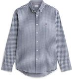 Tommy Hilfiger Heren Lange Mouwen Shirt Katoen XXL Navy/Wit