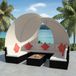 Prolenta Maison Exclusive Ensemble de salon de jardin exclusif, 9 pièces, avec toits solaires, en résine tressée noire