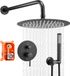 StarTech Doucheset Matzwart Ronde Regendouchekop 203 Mm