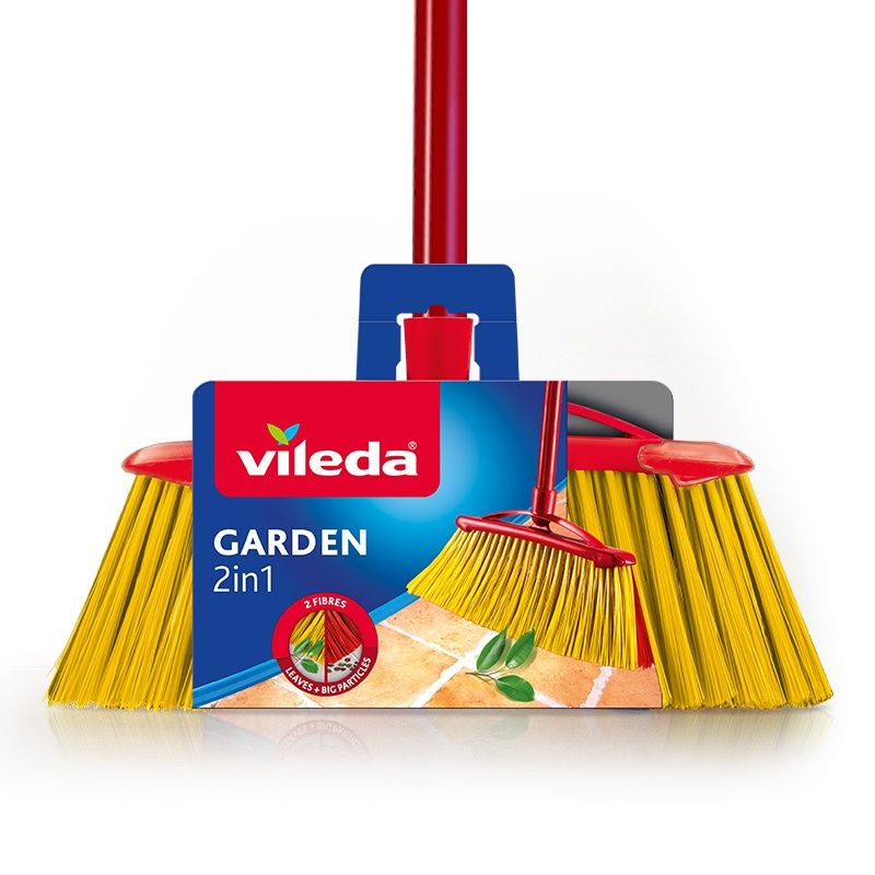 Vileda 4023103105140 - Bezems - 1 stuk - geel, rood