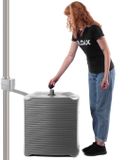 KADAX Regenton, modulair regenwaterreservoir voor tuin, weerbestendig, 126 liter, kunststof, rechthoekig, houtskool