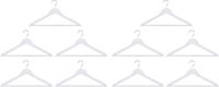 alpina Witte Kledinghangers Hout Set 10 Stuks – Kleerhangers voor Brede Schouders - Kledinghanger met Draaibare Haak - Kleding Hangers met Anti-Slip wit met Broeklat