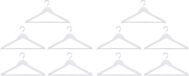 alpina Witte Kledinghangers Hout Set 10 Stuks – Kleerhangers voor Brede Schouders - Kledinghanger met Draaibare Haak - Kleding Hangers met Anti-Slip wit met Broeklat