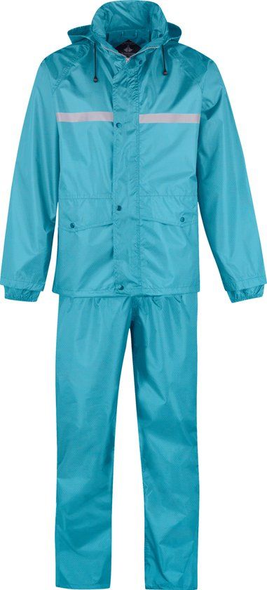 BJØRNSON Dusch Regenpak Unisex Aqua blauw Maat S - Waterdicht
