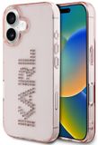 Karl Lagerfeld Rhinestones Logo iPhone 16 Hoesje Roze