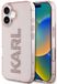 Karl Lagerfeld Rhinestones Logo iPhone 16 Hoesje Roze
