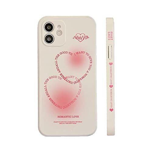 HUILUN Eeuwige Liefde Paar Telefoon Case Voor iPhone 13 Pro Max Leuke Vierkante Siliconen Cover Shell Voor iPhone 11 12 XR XS 7 8 Plus, roze, voor iphone 13Pro Max