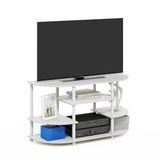 Furinno JAYA Eenvoudige design hoek-tv-standaard, wit/wit