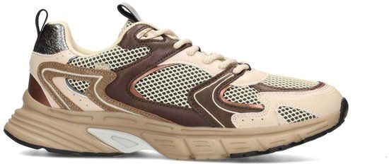 POSH by Poelman Lola Dames Sneakers - Bordeaux Met Bruine Combinatie
