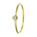 Lucardi Dames ring met witte zirkonia steen - Ring - Cadeau - 14 Karaat Goud - Geelgoud