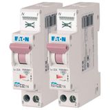 EATON 109131 PLGC4-C32/1N – modulaire stroomonderbreker PH/N – wit – paarse controller – 1P+N / 32 A – C-curve – directe aansluiting zonder schroeven – 2 stroomonderbrekers