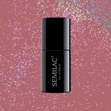 Semilac Gellak Roze Glitter - Nude - Gel Nagellak 321 - UV Hybrid - Shimmer Dust Caramel - 7ml