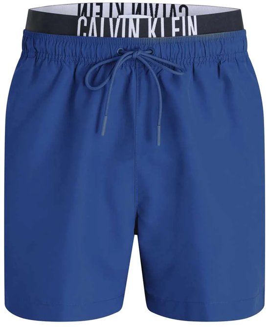 Calvin Klein Herenzwemshort Medium Double met logo band - Blauw - L