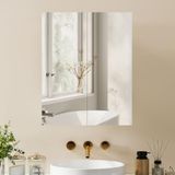 HOMCOM Badkamerspiegelkast, hoge wandkast 60x15x70cm Wit