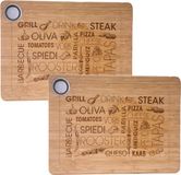 Secret de Gourmet 2x Stuks tapas serveerplank rechthoek 38 x 28 cm van bamboe hout