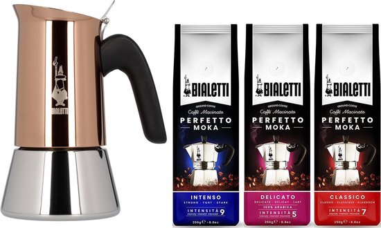 Bialetti Moka Express 2 kops + Verona espresso kop en schotel 2 stuks