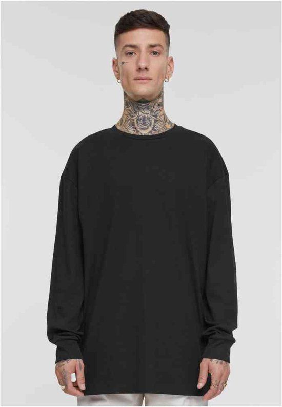 Urban Classics Organic Boxy Rib Longsleeve T-shirt - Men - Black - Size M