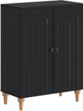 vidaXL - Badkamer - Opbergkast - ALKMAAR - Zwart - 59,5 x 31 x 80 cm