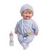 JC TOYS Downlabypop 40 cm, zacht en wasbaar lichaam, blond haar, magische fles en fopspeen, grijs, ontworpen in Spanje, meer dan 12 maanden