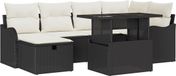 vidaXL Tuinbank Set Zwart Polyrattan