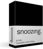 Snoozing Jersey - Hoeslaken Extra Hoog - 120x200 cm - Zwart