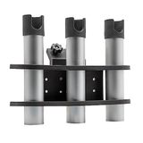 Extreme Max 3005.5606 3-Rod Holder for 45° Lund Sport Track Systems, Black