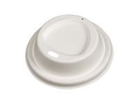 Tessera Bio Products Q0090WB Triangle suikerriet deksel, wit, 90 mm diameter, 50 stuks