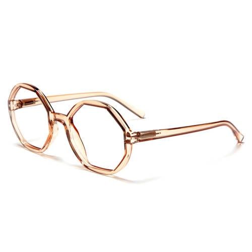 Looplabb Lolita leesbril +2.50 champagne rond kunststof/carbon volledig omrand grijs