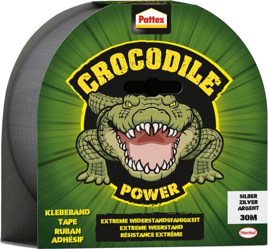 Pattex Crocodile tape 50 mm x 30 m grijs