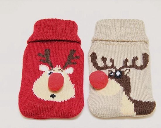 Set van 2 Handwarmers Kerst - Herbruikbare Gel Handenwarmer met cover - Warmte Pads - Hot Pack Herbruikbaar - Rendier