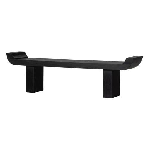 WOOOD Lox Bankje - Hout - Zwart - 183 cm