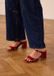 Manfield Sandale en cuir verni bleu pour femme - Taille 41