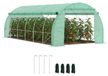 StarTech Tuinkas - Tunnelkas - 18 m² - 4 x 3 x 2 m - Stalen frame - PE-folie - 12 ramen - Olijfgroen