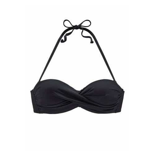 Lascana Voorgevormde Strapless Bikinitop - Zwart