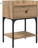 vidaXL Nachtkastje Artisan Eiken 40 x 29 x 60 cm Bewerkt hout