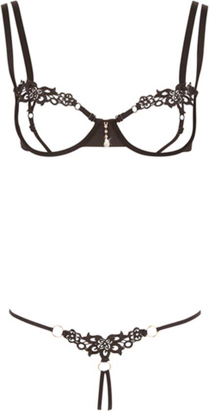 Cottelli Collection Minimalistisch Open BH Setje Wit Maat M