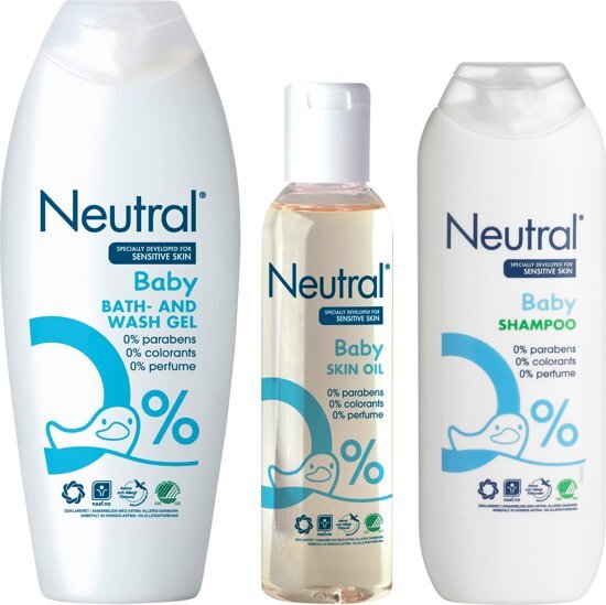 Neutral Neutral 0% Baby Huidolie + Washgel + Shampoo - Combinatie pack