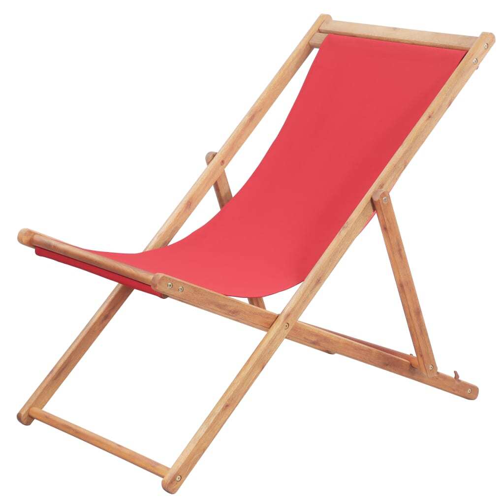 vidaXL Strandstoel inklapbaar stof rood
