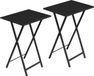 HOOBRO Bijzettafel, inklapbaar, kleine dienblad, tv-dienblad, set van 2, klaptafel, snacktafel, industriële stijl, banktafel voor kleine ruimtes, eenvoudig te monteren, zwart