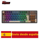 RK ROYAL KLUDGE R98Pro Bedraad Spaans mechanisch toetsenbord 98 toetsen PBT Keycaps Gasket RGB Metalen knop Gamer-toetsenbord Hot-swappable