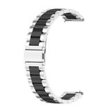 König Design Huawei Vervangingsarmband voor Huawei Watch GT 3 42 mm, roestvrijstalen band met lus, kleur: zilver, zwart